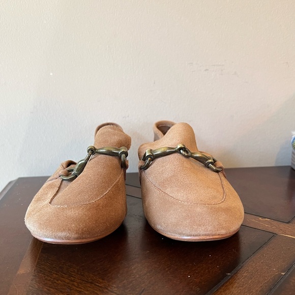 Lord & Taylor 424 Fifth Gabby Tan Suede Leather Loafers Horsebit Slipon 6/36 - Picture 7 of 15